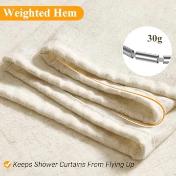 Naturoom Natural Linen Shower Curtain for Elegant Decor