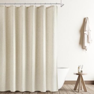 Naturoom Natural Linen Shower Curtain for Elegant Decor