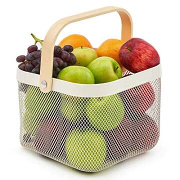 EZOWare Stylish Metal Mesh Storage Baskets Set of 3