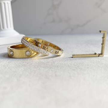 YIKOXI Gold Rings Set - Dainty 18K Gold Fashion Bands