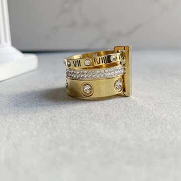 YIKOXI Gold Rings Set - Dainty 18K Gold Fashion Bands