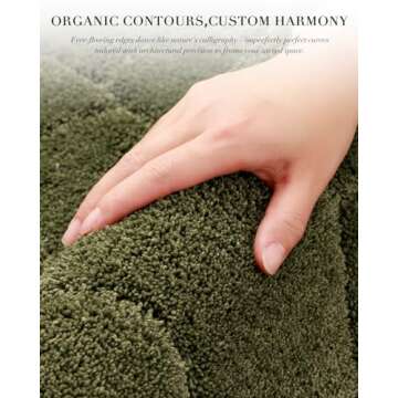 Olive Green Anti-Slip Bathroom Rugs, Soft and Machine Washable