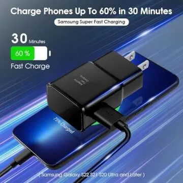Samsung Adaptive Fast Charging Adapter Quick Charge Charging Block Wall Charger Plug for Samsung Galaxy S25/S25 Ultra/S24/S24 Ultra/S23/S23 Ultra/S22/S21/S20/S10/S9/S8/S7/S6(4-Pack)
