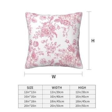 Pink and White Floral Throw Pillow Covers 18x18 Inches Set of 2, Decorative Vintage Chinoiserie Flower Pillow Case Farmhouse Cushion Covers for Sofa Bed Couch Living Room