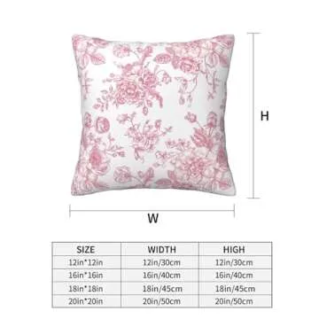 Pink and White Floral Throw Pillow Covers 18x18 Inches Set of 2, Decorative Vintage Chinoiserie Flower Pillow Case Farmhouse Cushion Covers for Sofa Bed Couch Living Room