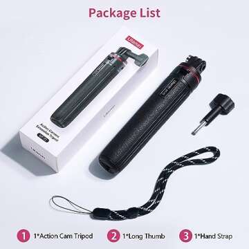 20in Extendtable Selfie Stick Tripod for v - ULANZI MT-32 Action Camera Mini Tripod w Hand Strap 5 S...