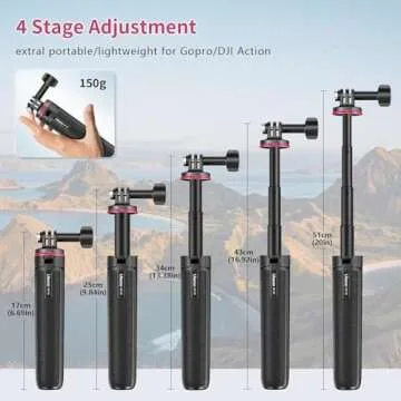 20in Extendtable Selfie Stick Tripod for v - ULANZI MT-32 Action Camera Mini Tripod w Hand Strap 5 Stage Lightweight Portable Vlog Accessories for Action Cameras