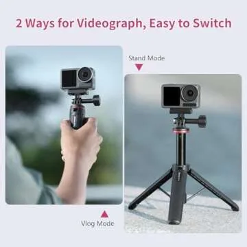 20in Extendtable Selfie Stick Tripod for v - ULANZI MT-32 Action Camera Mini Tripod w Hand Strap 5 Stage Lightweight Portable Vlog Accessories for Action Cameras