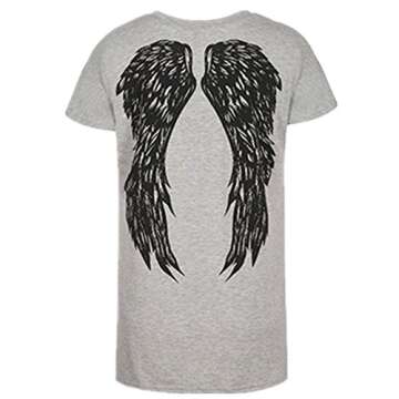Weigou Women T Shirts Summer Short Sleeve Wings Angel Print Lady Loose Tops Tees (M) Gray