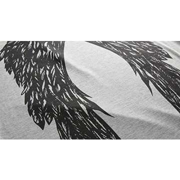 Weigou Women T Shirts Summer Short Sleeve Wings Angel Print Lady Loose Tops Tees (M) Gray