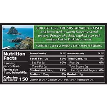 Crown Prince Natural Smoked Oysters in Pure Olive Oil, 3-Ounce Cans (Pack of 18)