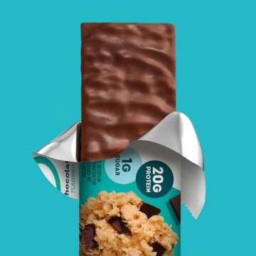 ONE Protein Bars, Chocolate Chip Cookie Dough, Gluten Free with 20g Protein and 1g Sugar, Pantry Staples, 2.12 oz (12 Count)