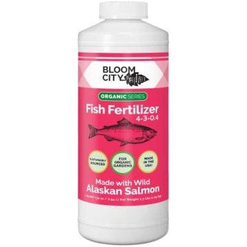 Organic Wild Fish Fertilizer & Plant Supplement, Sustainable Salmon, Bloom City - Quart (32 oz)
