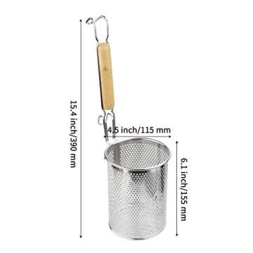 MyLifeUNIT Spaghetti Strainer Spoon, Stainless Steel Food Strainer Noodle Strainer with Handle 4.4 X 4.6 X 14.7 inches