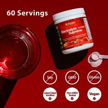 Jigsaw Health - Electrolyte Supreme - Broad Spectrum of Electrolytes + Trace Minerals - 60 Servings (60 Servings Jar, Fruit Punch)