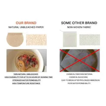 Tea Filter Bags, 300pcs Disposable Empty Tea Bags Tea Infuser Drawstring Teabags Safe Natural Material Tea Bags for Loose Leaf Herbs Teas (Round Shape)