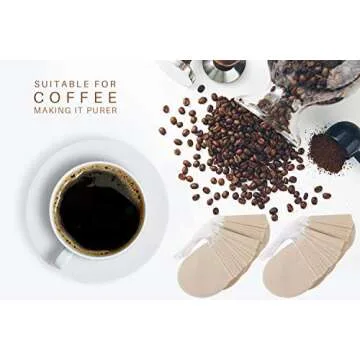 Tea Filter Bags, 300pcs Disposable Empty Tea Bags Tea Infuser Drawstring Teabags Safe Natural Material Tea Bags for Loose Leaf Herbs Teas (Round Shape)