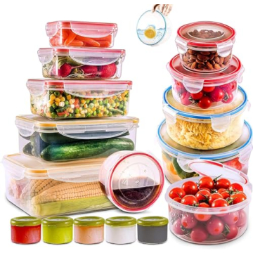 RFAQK 28 Pcs Food Storage Containers with Airtight Lids - Versatile Food Storage for Kitchen, Freeze...