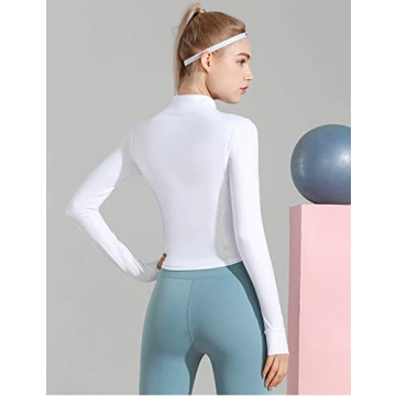 Stylish Gacaky Women's Athletic Cropped Zip Jacket