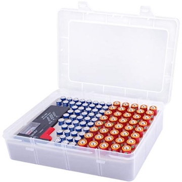 Battery Storage Organizer Box with Battery Tester for 90+ Batteries