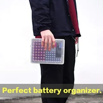 Innovative Battery Storage Organizer with Tester for 90 Batteries