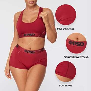 PSD Women's Hooters Unfrm Blk Boy Shorts, Black, M