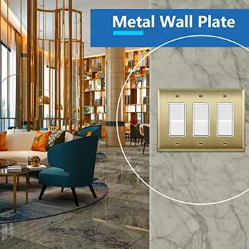 LIDER Decorator Switch or Receptacle Metal Wall Plate, Stainless Steel Outlet Cover, Corrosion Resis...