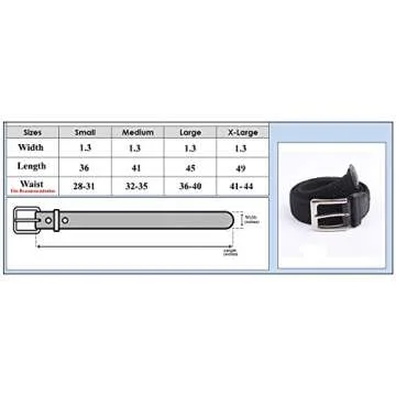 Gelante Canvas Elastic Fabric Woven Stretch Multicolored Braided Belts 2041-Black-L