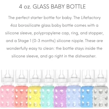 Lifefactory 4-Oz Glass Baby Bottle with Sleeve
