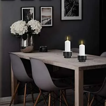 WORHE Natural Marble Candle Holders - Unique Gift Set