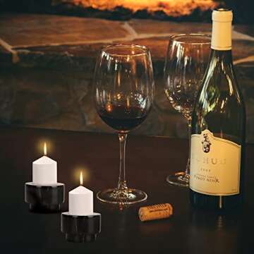 WORHE Natural Marble Candle Holders - Unique Gift Set