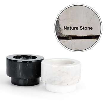 WORHE Natural Marble Candle Holders - Unique Gift Set