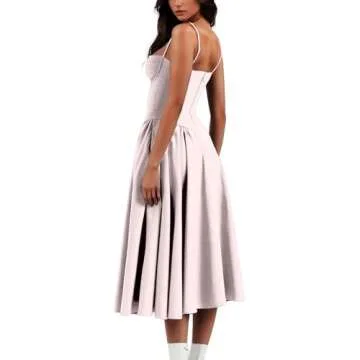 Floral Midi Dress for Women - Sleeveless Formal Spring Style