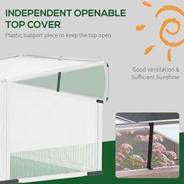Outsunny Cold Frame, Portable Indoor Outdoor Patio Mini Greenhouse Plant Cover for Gardening, Germination, Seedling Propagation, 47" x 39" x 16", Silver