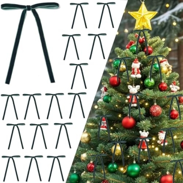 Spiritlele 30 Pcs Christmas Bows - Velvet Ribbon Ornaments for Festive Decor