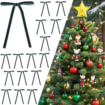 Spiritlele Christmas Bows - Velvet Ribbon Ornaments, 30 Pcs