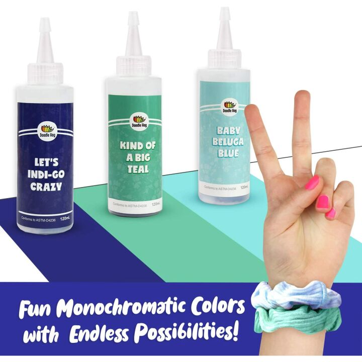 Summer Fun Blue Tie Dye Kit with 6 Refills