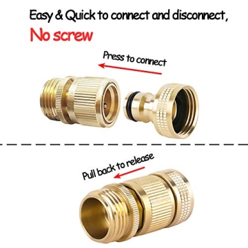 HQMPC Solid Brass Garden Hose Quick Connectors for Easy Use