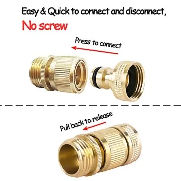 HQMPC Solid Brass Garden Hose Quick Connectors for Easy Use