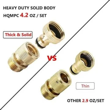 HQMPC Solid Brass Garden Hose Quick Connectors for Easy Use