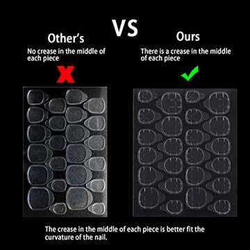 Laza 1200 Pcs Thin Breathable Adhesive Tabs Fake Nail Glue Sticker 50 Sheets Super Sticky Double Sided Tips (Germany Jelly Gel) Flexible for Acrylic False Nails Manicure Tape