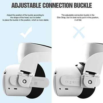 Quest 2 Elite Strap Replacement - Adjustable Head Strap Headband Enhanced Support and Reduce Head Pressure in VR Gaming Headset - Comfortable Protective Halo Strap Accessories for Quest2