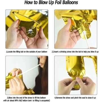 Prom 2025 Balloons Gold Prom 2025 Banner 16 inch Mylar letter Balloons Prom 2025 Sign Decoration for Graduation Party Birthday Retirement Class of 2025 Congrats Grad Party Supplies