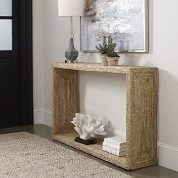 Coastal Console Table Rora 52 Inch Natural Wood