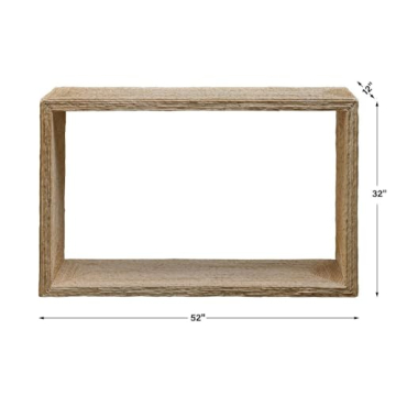 Coastal Console Table Rora 52 Inch Natural Wood