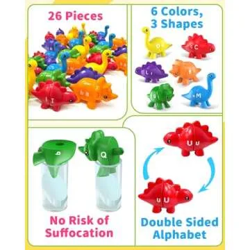 26PCS Dinosaur Learning Toys for Kids 3-5 Years