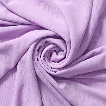 Solid Power Mesh Fabric Nylon Spandex 60" Wide Stretch Sold BTY Many Colors (Lilac, 1 Yard)