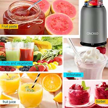 Cincred Personal Blender - Smoothie Blender for Milkshake, Fruit Vegetables Drinks, Smoothie,Small Mini Food Blenders Processor Shake Mixer Maker with 400ML Travel Cup