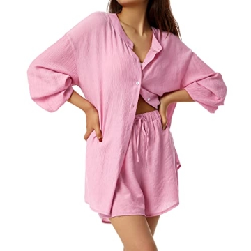 WONGCHOICE Women Linen Set Comfortable Summer Outfit