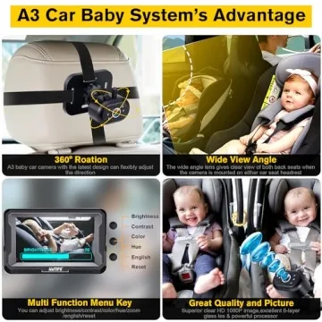 AMTIFO Baby Car Camera - Clear Night Vision & Easy Install